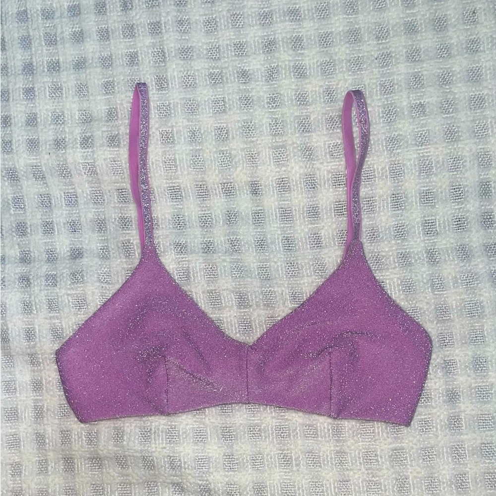 H&M Purple Sparkly Tie Swimsuit
